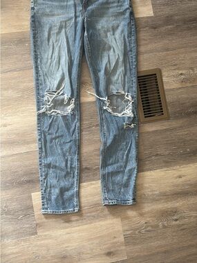 American Eagle Outfitters Distressed Blue Flare Jeans